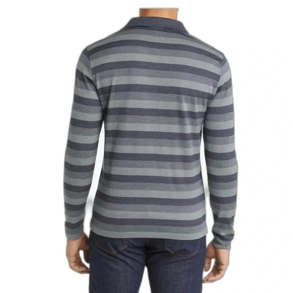 Robert Barakett Cota Stripe Long Sleeve Cotton Polo XXL NWOT